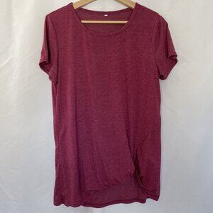 Women's size medium pink athletic short sleeved summer shirt side knot